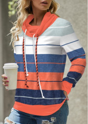 Modlily Multi Color Patchwork Striped Long Sleeve Sweatshirt - M