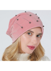 Modlily Pink Cotton Hot Drill Flannel Hat - One Size