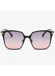 Modlily Pink Geometric Ombre Plastic Contrast Sunglasses - One Size