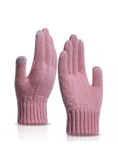 Modlily Pink Wrist Warming Full Finger Gloves - One Size