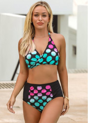 Modlily Polka Dot High Waisted Bikini Set - M