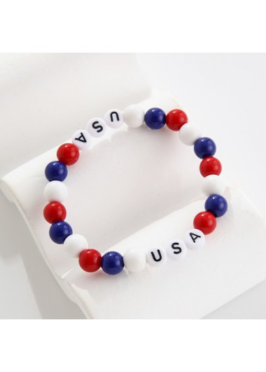 Modlily Red Round Plastic Letter Design Bracelet - One Size