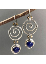 Modlily Royal Blue Alloy Material Round Earrings - One Size