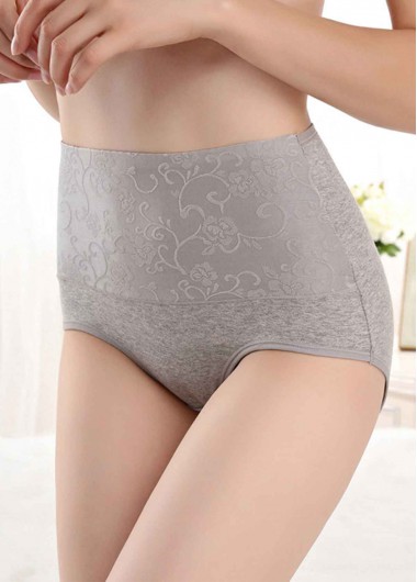 Modlily Sexy Babydoll Lingerie Chemises Grey Cotton Patchwork High Waisted Panty - L