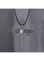 Modlily Silver Alloy Detail Dragonfly Pattern Necklace - One Size