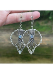 Modlily Silver Alloy Geometric Hollow Design Earrings - One Size