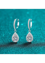 Modlily Silver Detail Droplet Artificial Rhinestones Earrings - One Size