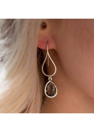 Modlily Silver Hollow Teardrop Design Alloy Earrings - One Size