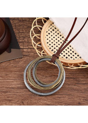 Modlily Silver Round Alloy Circular Layered Necklace - One Size