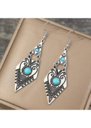 Modlily Silver Stitching Geometric Alloy Detail Earrings - One Size