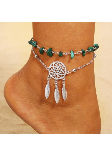 Modlily Silvery White Dreamcatcher Hollow Alloy Anklet - One Size