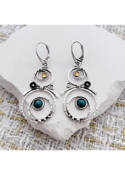 Modlily Silvery White Geometric Hollow Alloy Earrings - One Size