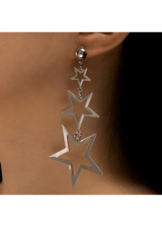 Modlily Silvery White Geometric Star Alloy Earrings - One Size