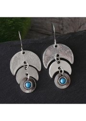 Modlily Silvery White Layered Design Alloy Earrings - One Size