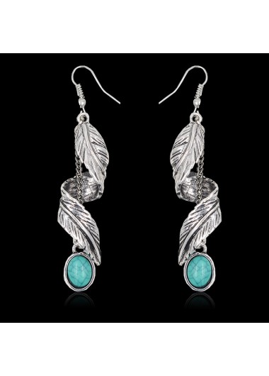 Modlily Silvery White Leaf Alloy Plants Earrings - One Size