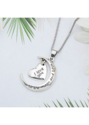 Modlily Silvery White Letter Heart Alloy Necklace - One Size