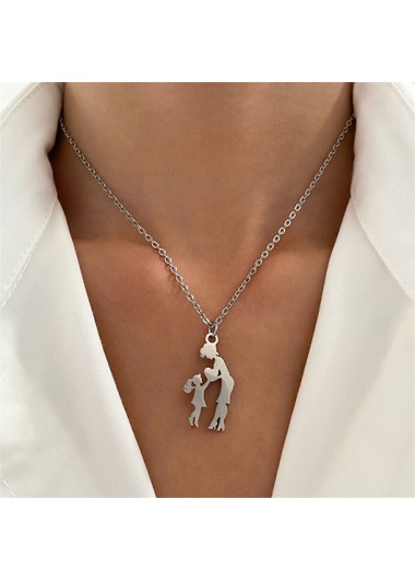 Modlily Silvery White Mother&apos;s Day Alloy Necklace - One Size