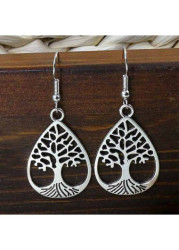 Modlily Silvery White Teardrop Geometric Alloy Earrings - One Size