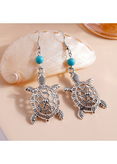 Modlily Silvery White Turtle Alloy Hollow Earrings - One Size