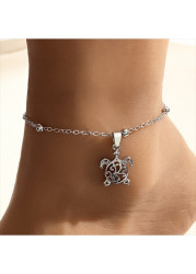 Modlily Silvery White Turtle Design Alloy Anklet - One Size