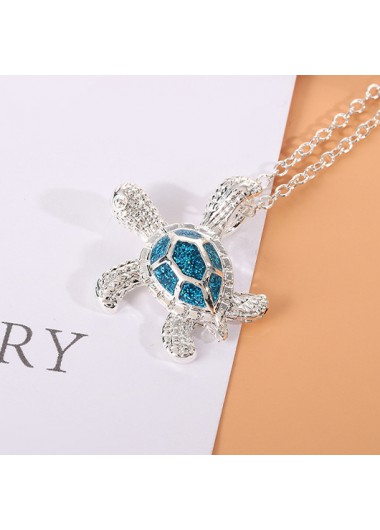 Modlily Silvery White Turtle Design Alloy Necklace - One Size