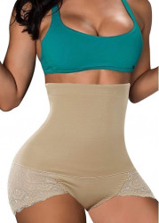 Modlily Skin Color Lace Panel Shapewear Shorts - S