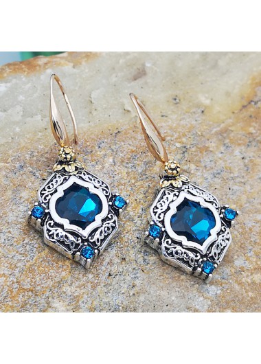 Modlily Sky Blue Rhinestone Alloy Detail Earrings - One Size