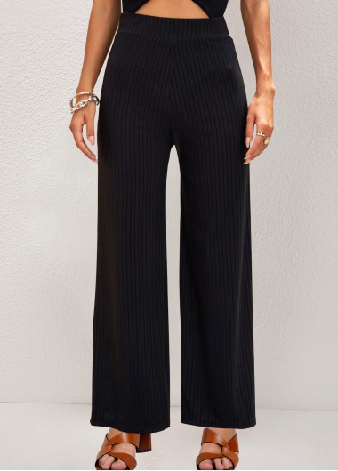 Modlily Straight Leg Black Elastic High Waisted Pants - M