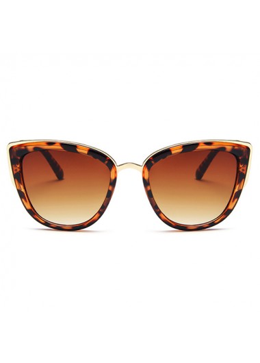 Modlily Terracotta Leopard Cat Eye Plastic Sunglasses - One Size