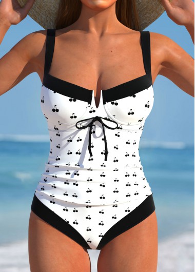 Modlily White Cut Out One Piece Swimwear - S