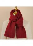 Modlily Wine Red Knitted Warm Acrylic Scarf - One Size