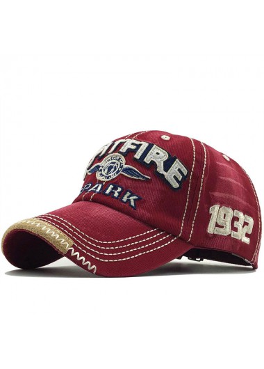 Modlily Wine Red Letter Print Hat Baseball Cap - One Size