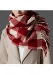 Modlily Wine Red Plaid Polyester Detail Scarf - One Size