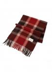 Modlily Wine Red Plaid Tassel Design Scarf - One Size