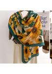 Modlily Yellow Tie Dye Sunflower Print Deisgn Shawl - One Size