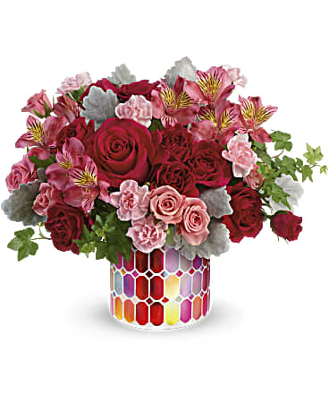 Mosaic Of Love Bouquet | Mixed Bouquets | Same Day Flower Delivery | Red | Teleflora