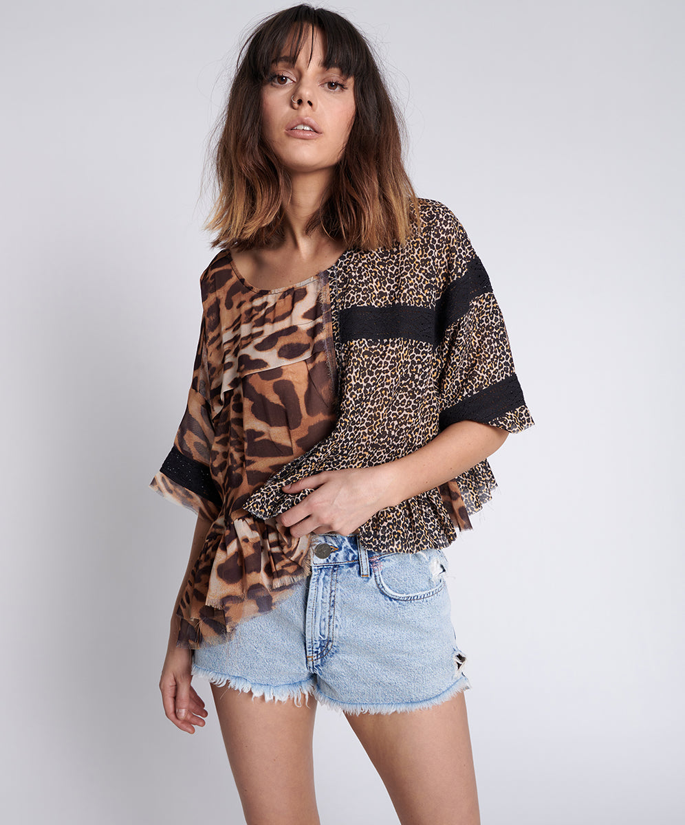 One Teaspoon ANIMAL NIGHT DANCE TOP