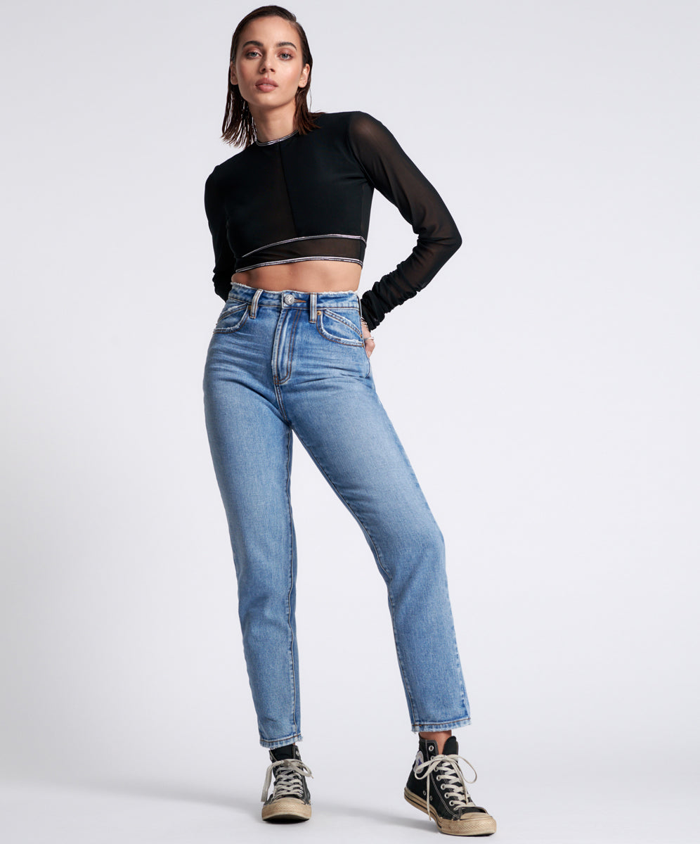 One Teaspoon Berlin Blue Legend High Waist Mom Jeans