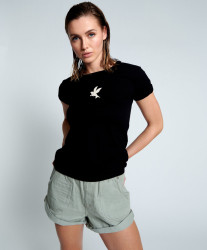 One Teaspoon Black Bower Bird Organic Fitted Tee