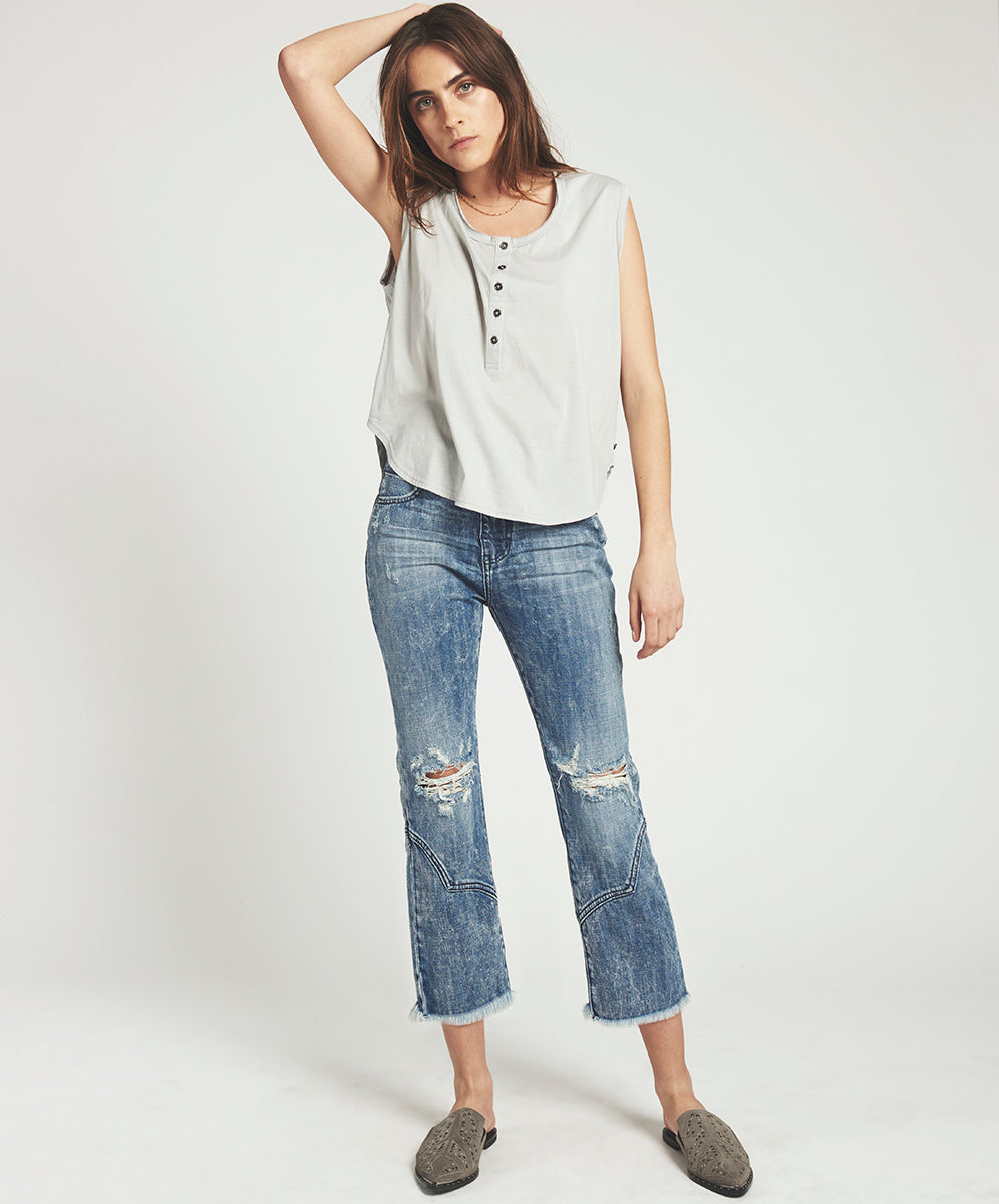 One Teaspoon Blue Society Kicks Low Waist Kick Flare Jean