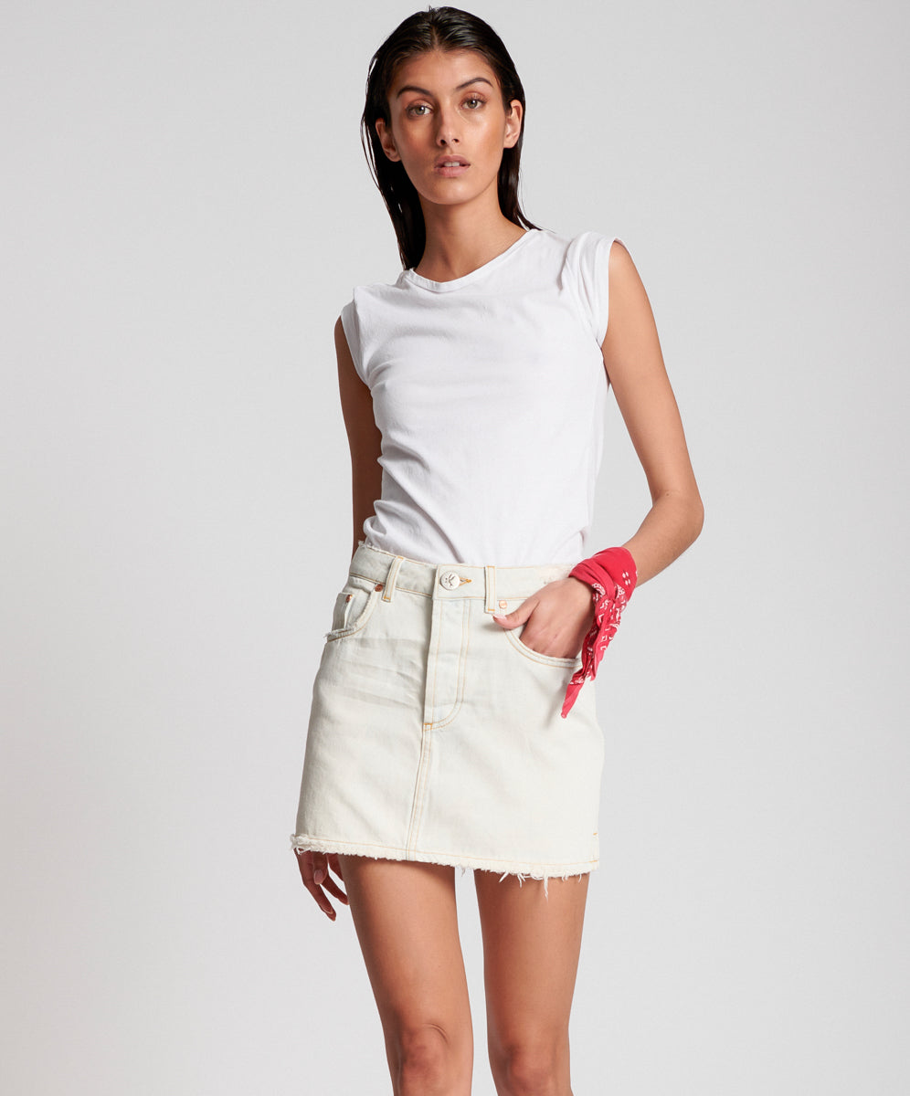 One Teaspoon Brando 2020 Mini High Waist Denim Skirt