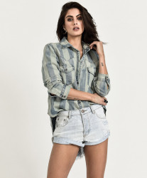 One Teaspoon Brando Bandits Mid Waist Denim Short