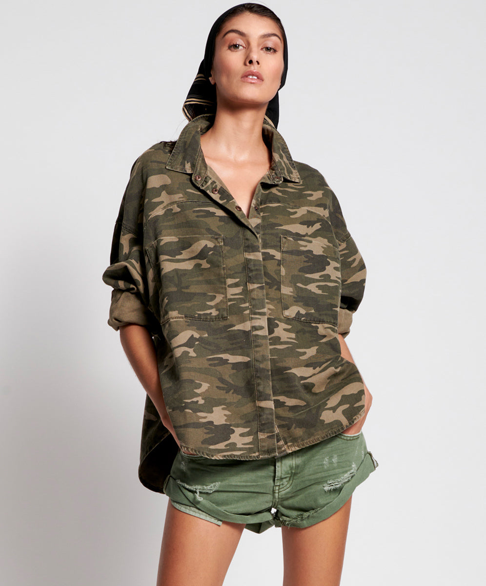 One Teaspoon Camo Long Sleeve Daria Shirt