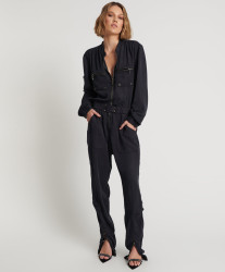 One Teaspoon Charcoal Dark Romance Zipped Up Jumpsuit