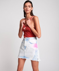 One Teaspoon Classic 2020 Mini High Waist Denim Skirt