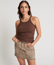 One Teaspoon Cocoa Ribbed Tank Top