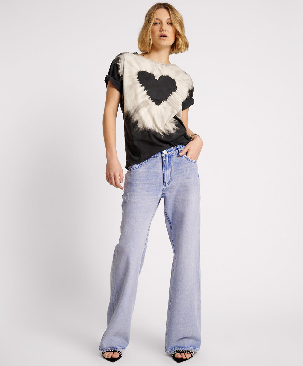 One Teaspoon Cupid Blue Low Riders Low Waist Wide Leg Jeans