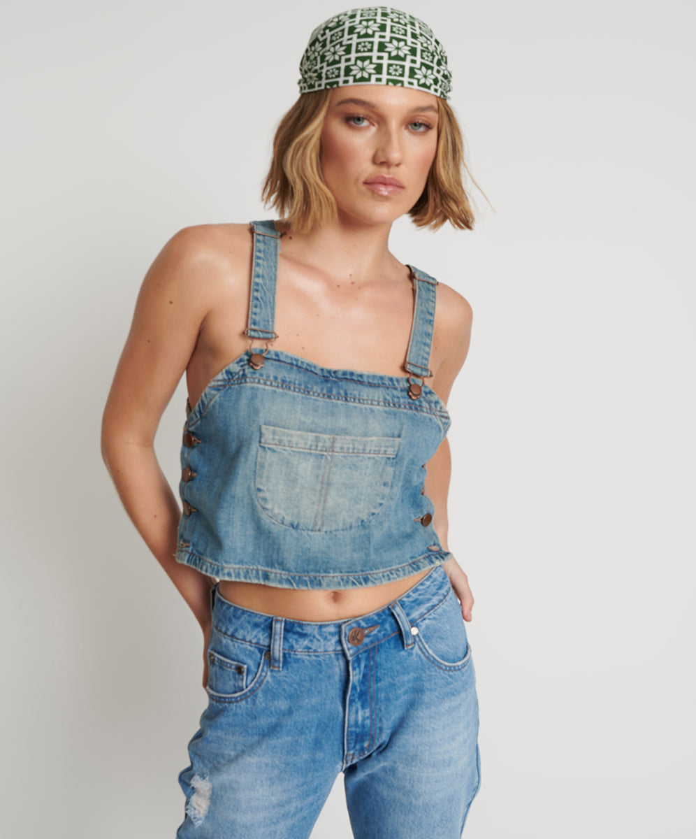 One Teaspoon Denim Pinafore Top