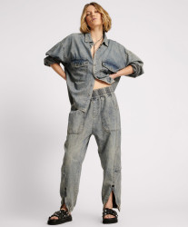 One Teaspoon Dirty Blue Denim Flight Pants