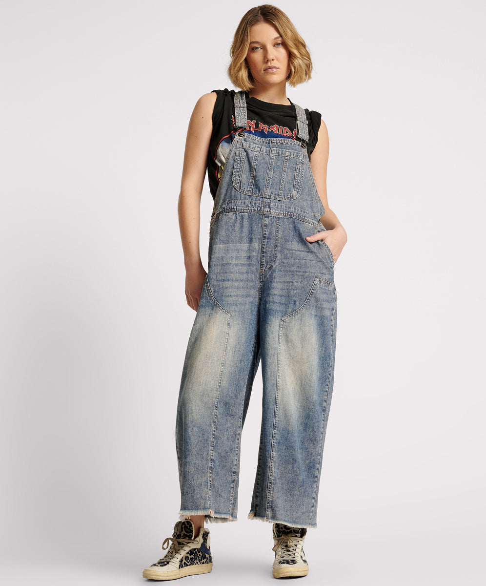 One Teaspoon Dirty Blue Stanton St Skater Denim Overalls